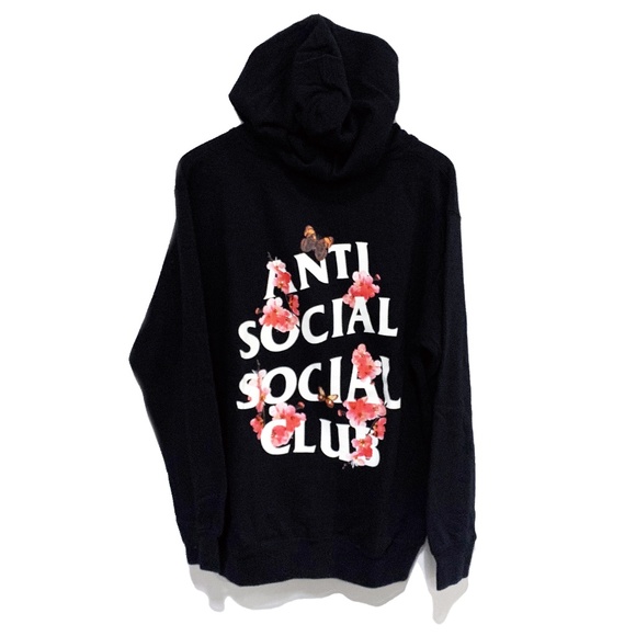 anti social social club floral hoodie